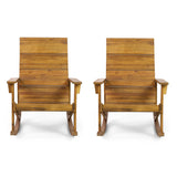 Axson Outdoor Acacia Wood Outdoor Adirondack Rocking Chair by Christopher Knight Home