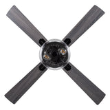 Aya River of Goods Black Metal and Glass 52-Inch Ceiling Fan with Light - 52" x 52" x 13.5"/18.5"