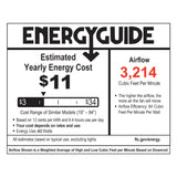 Aya River of Goods Black Metal and Glass 52-Inch Ceiling Fan with Light - 52" x 52" x 13.5"/18.5"