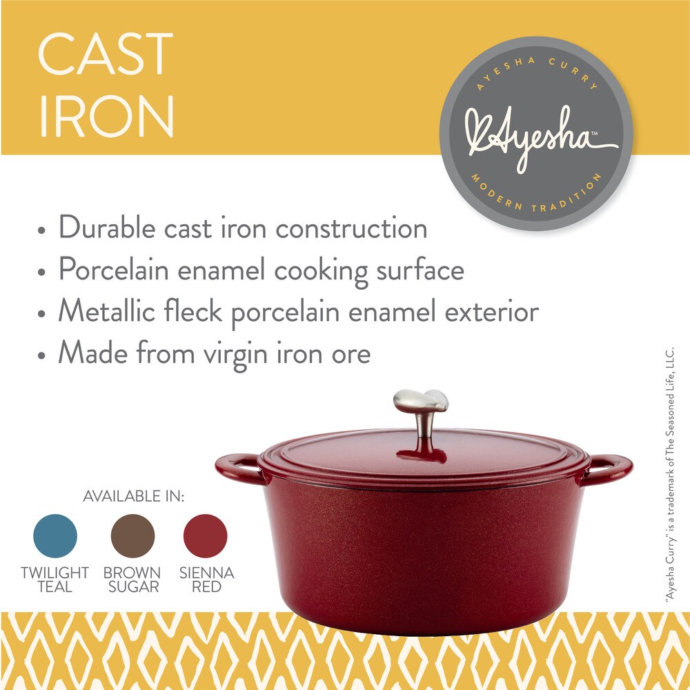 Ayesha Curry Cast Iron Enamel Covered Dutch Oven, 6-Quart