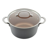 Ayesha Curry Home Collection Hard Anodized Aluminum Cookware Set, 10-Piece, Gray