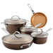 Ayesha Curry Home Collection Porcelain Enamel Nonstick Cookware Pots and Pans Set, 9-Piece
