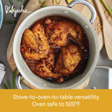 Ayesha Curry Home Collection Porcelain Enamel Nonstick Cookware Pots and Pans Set, 9-Piece