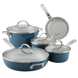 Ayesha Curry Home Collection Porcelain Enamel Nonstick Cookware Pots and Pans Set, 9-Piece