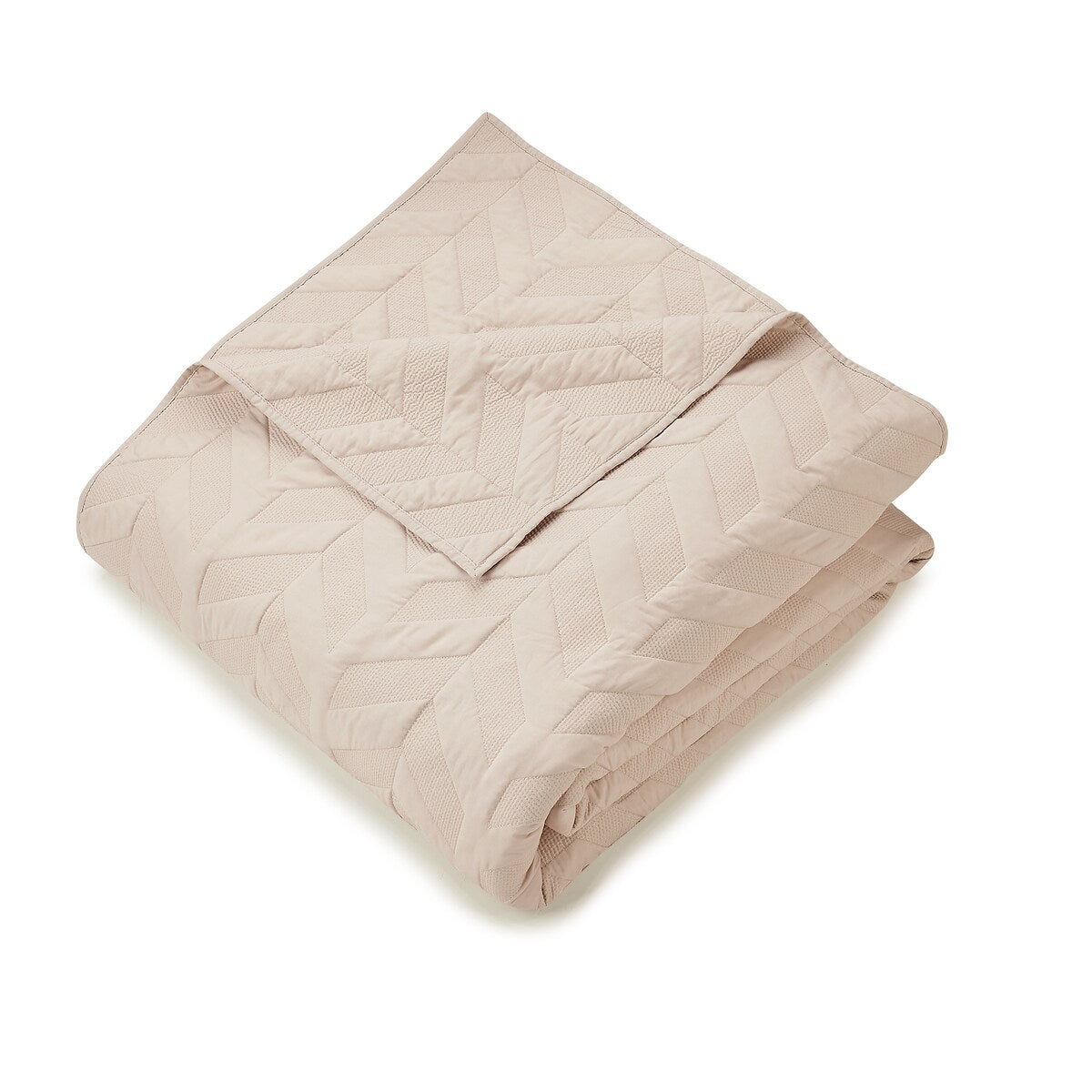 Ayesha Curry Texture Chevron Coverlet Set, Cream
