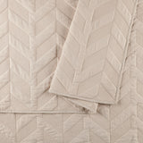 Ayesha Curry Texture Chevron Coverlet Set, Cream