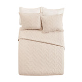 Ayesha Curry Texture Chevron Coverlet Set, Cream