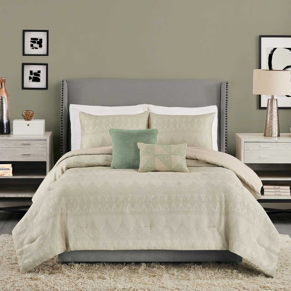 Ayesha Curry Woven Diamond 5 Pieces Comforter Set