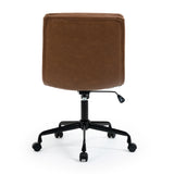 Glamour Home Ayuka Brown Faux Leather Adjustable Height Swivel Office Chair