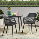 Azalea Outdoor Modern Dining Chair (Set of 2) by Christopher Knight Home - 23.00" W x 21.50" D x 33.00" H