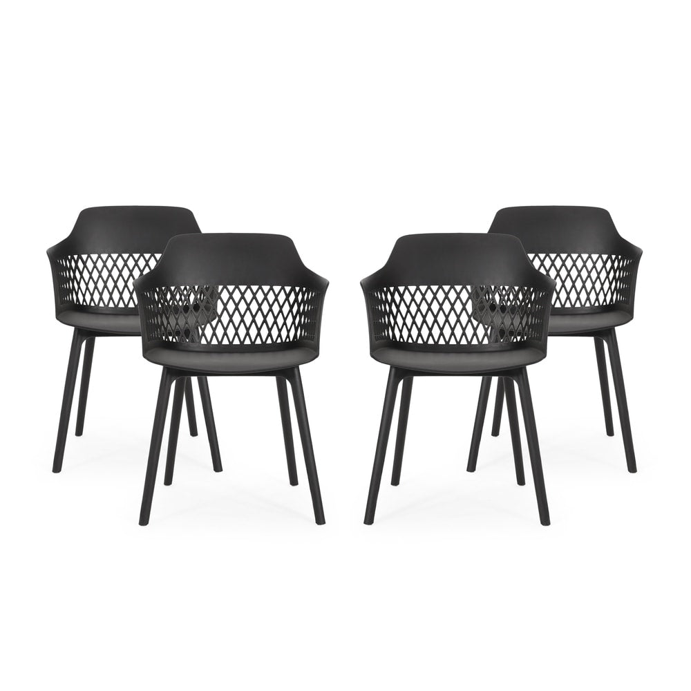 Azalea Outdoor Modern Dining Chair (Set of 4) by Christopher Knight Home - 23.00" W x 21.50" D x 33.00" H