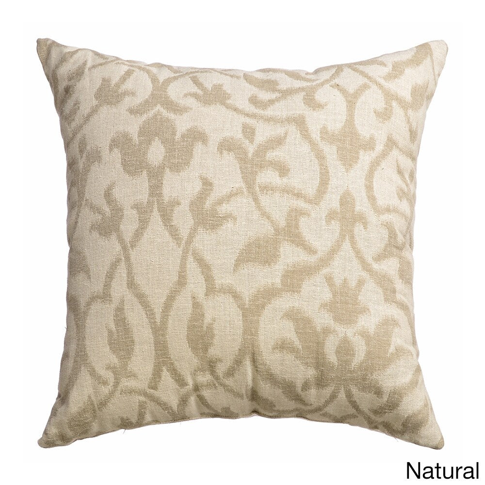 Azure Heritage Faux Linen Feather Filled Throw Pillows (Set of 2)