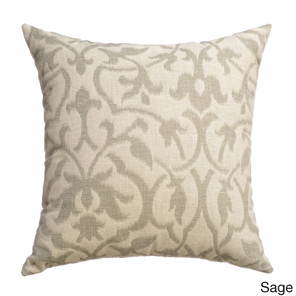 Azure Heritage Faux Linen Feather Filled Throw Pillows (Set of 2)