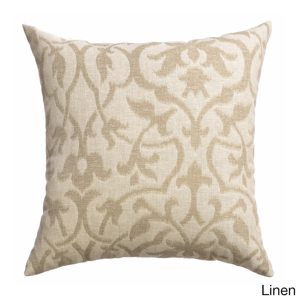 Azure Heritage Faux Linen Feather Filled Throw Pillows (Set of 2)