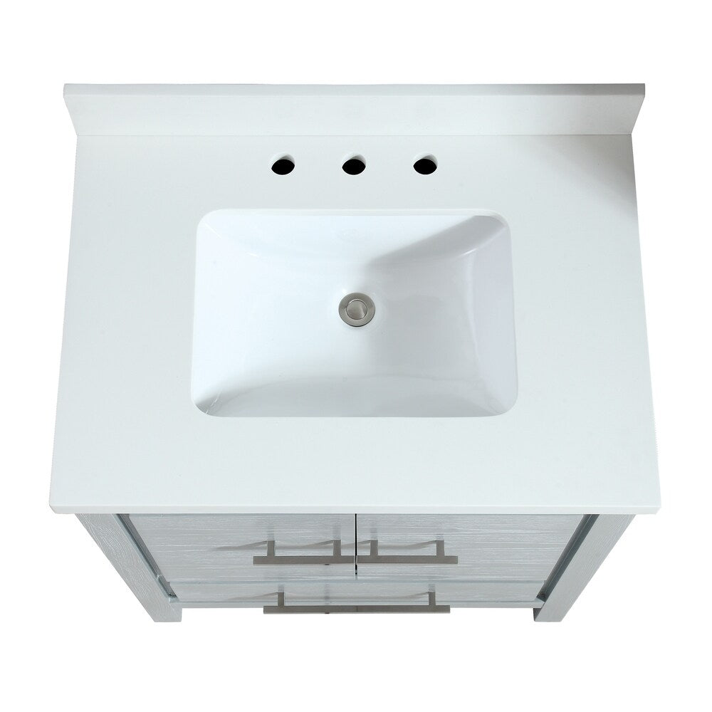 Azzuri Riley 31 in. Bathroom Vanity Set with Quartz Top and Sink