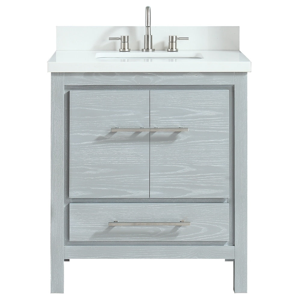 Azzuri Riley 31 in. Bathroom Vanity Set with Quartz Top and Sink