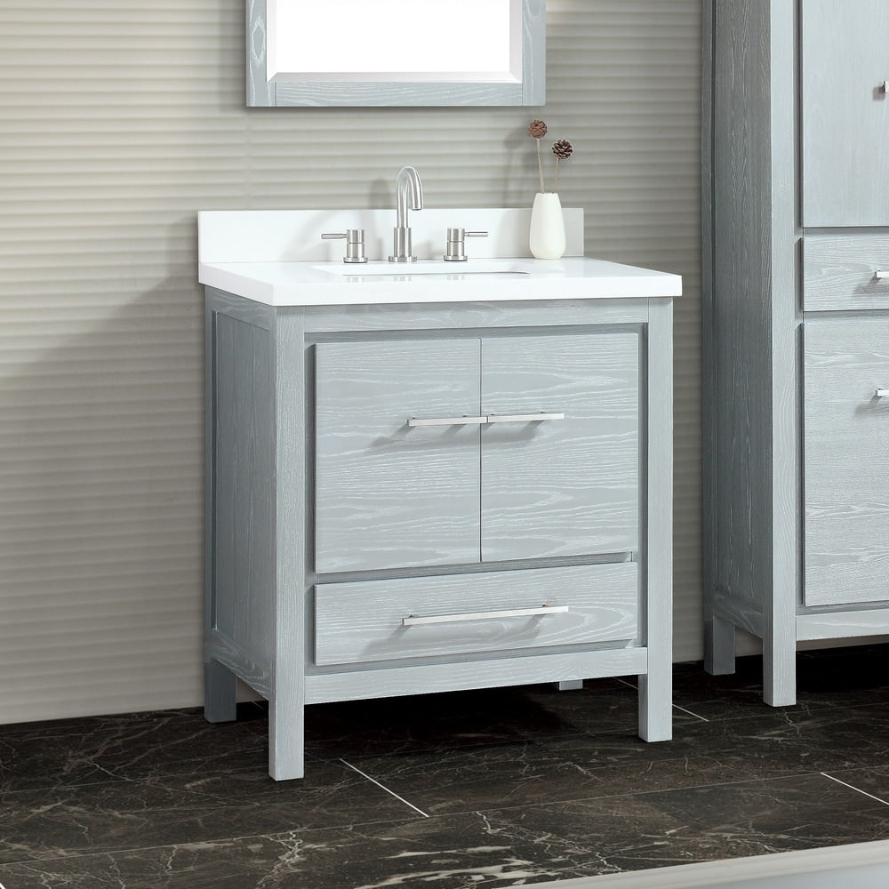 Azzuri Riley 31 in. Bathroom Vanity Set with Quartz Top and Sink