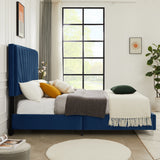 Sunburst Tufted Velvet Upholstered Platform Bed