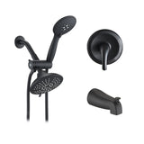 BATHLET Rainfall Shower Faucet Combo Set with Tub Spout and Rough-in Valve