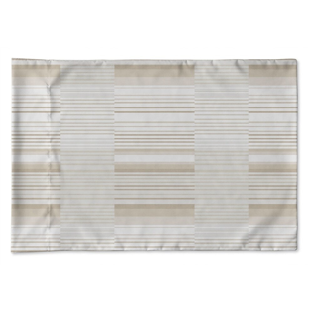 BAUHAUS STRIPE BEIGE SMALL SCALE REPEAT Pillow Case By Kavka Designs - N/A