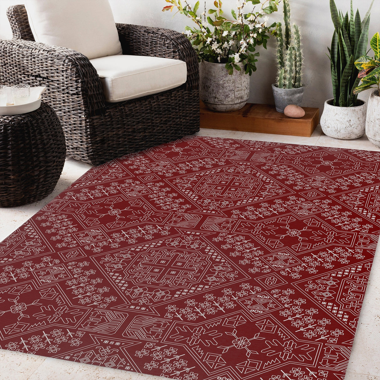 BAYBAR BURGUNDY Outdoor Rug By Kavka Designs