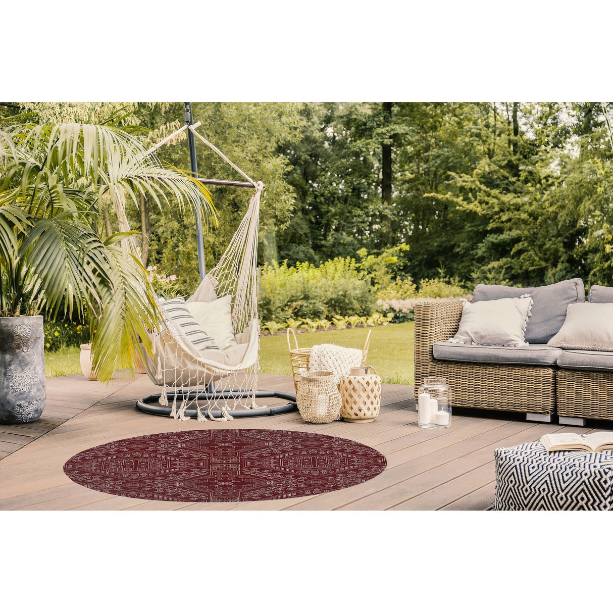 BAYBAR BURGUNDY Outdoor Rug By Kavka Designs