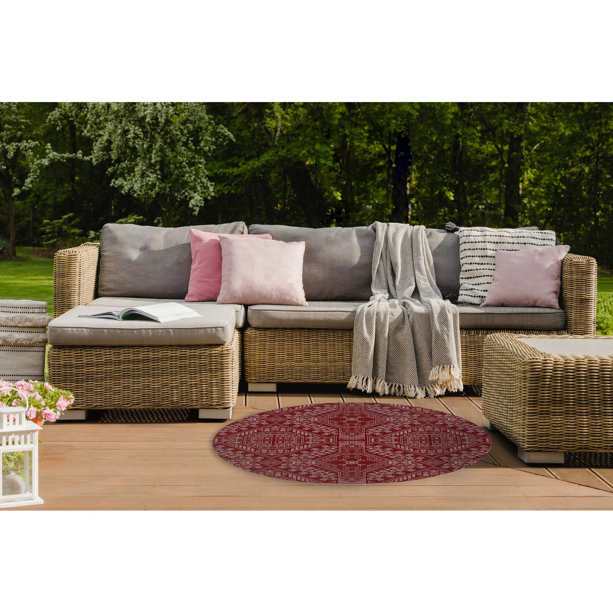 BAYBAR BURGUNDY Outdoor Rug By Kavka Designs