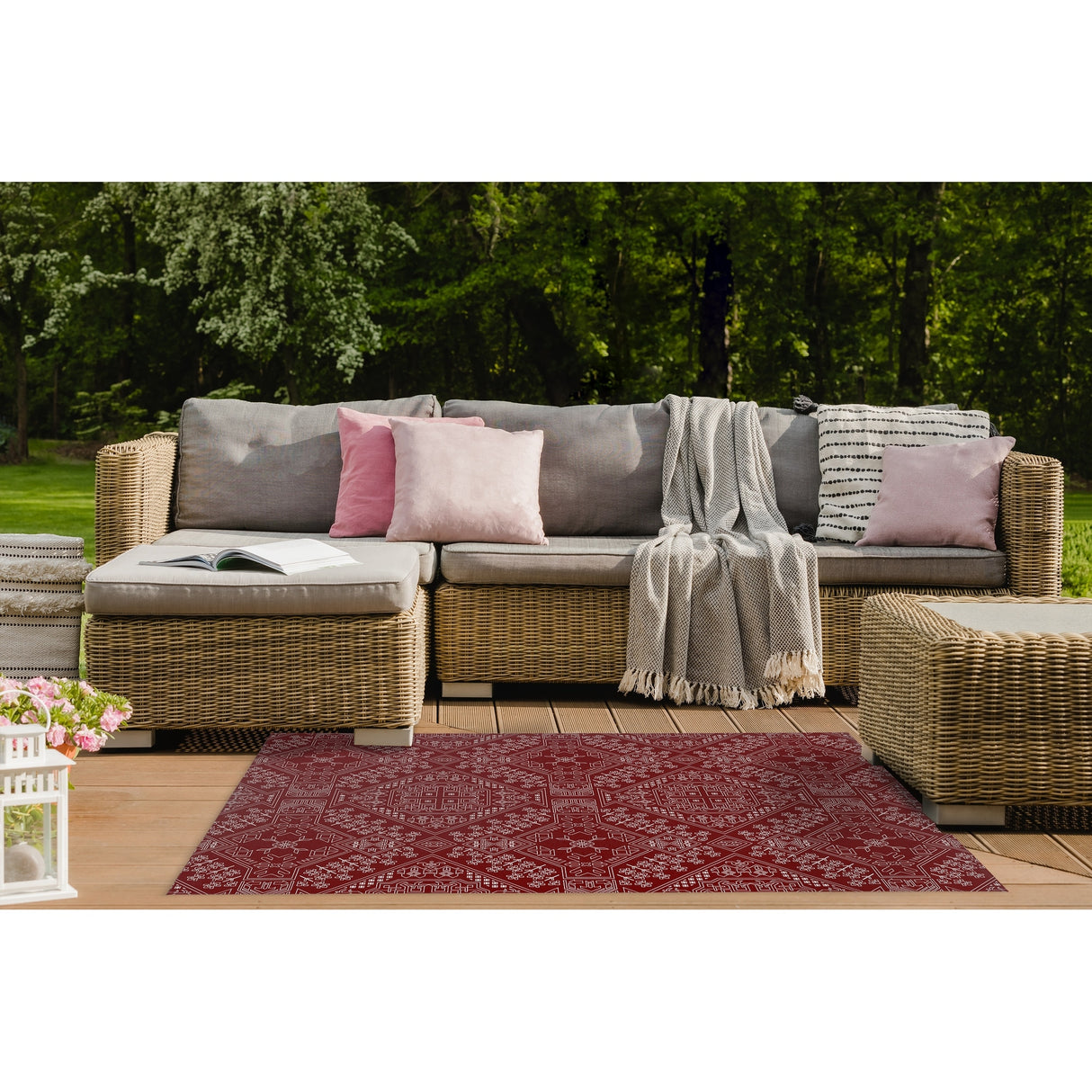 BAYBAR BURGUNDY Outdoor Rug By Kavka Designs