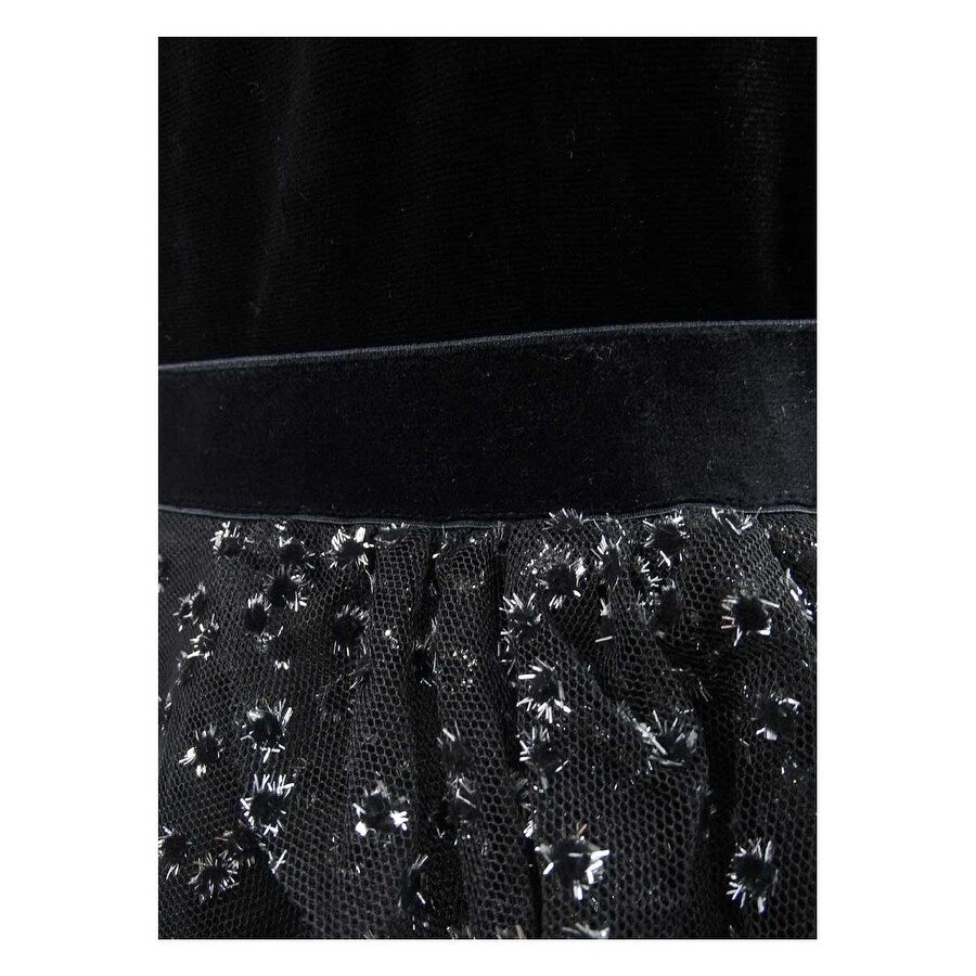 BCBGMAXAZRIA Women's Plunging Velvet and Metallic Dress (S, Black)