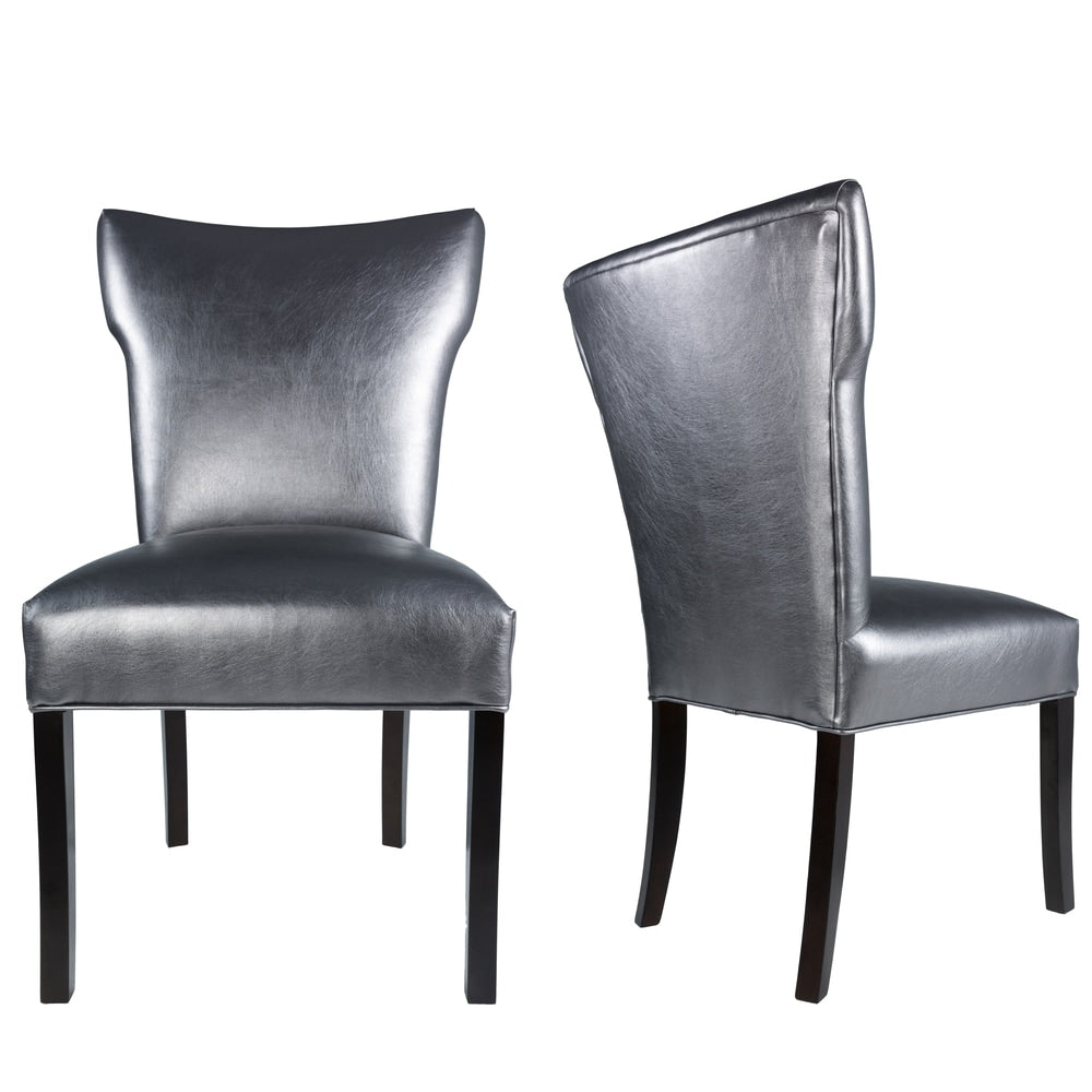BELLA Collection SIZZLE Upholstered Contemporary Armless Dining Side Chairs, Espresso legs (Set of 2)