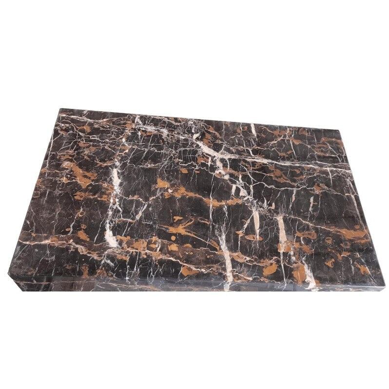 BETACH Genuine Marble Block Coffee Table - Portoro Marble