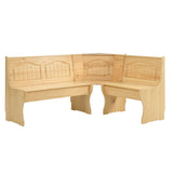 BIKAHOM 4 Pieces Solid Wood Breakfast Nook Corner Table Set with Side Bench, Hidden Storage Nook Table Set for Small Space