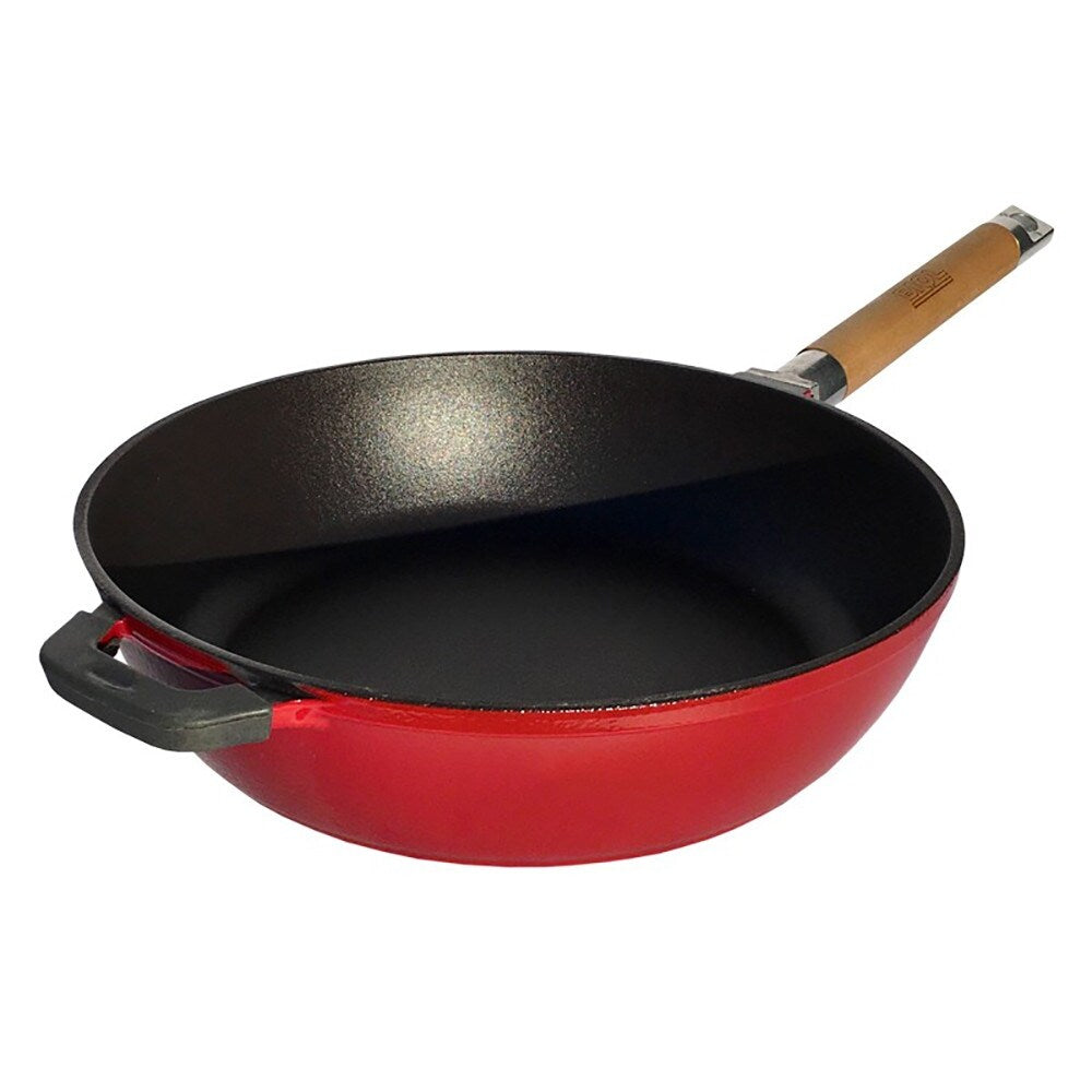 BIOL Non Stick Pre Seasoned Cast Iron Skillet in Red
