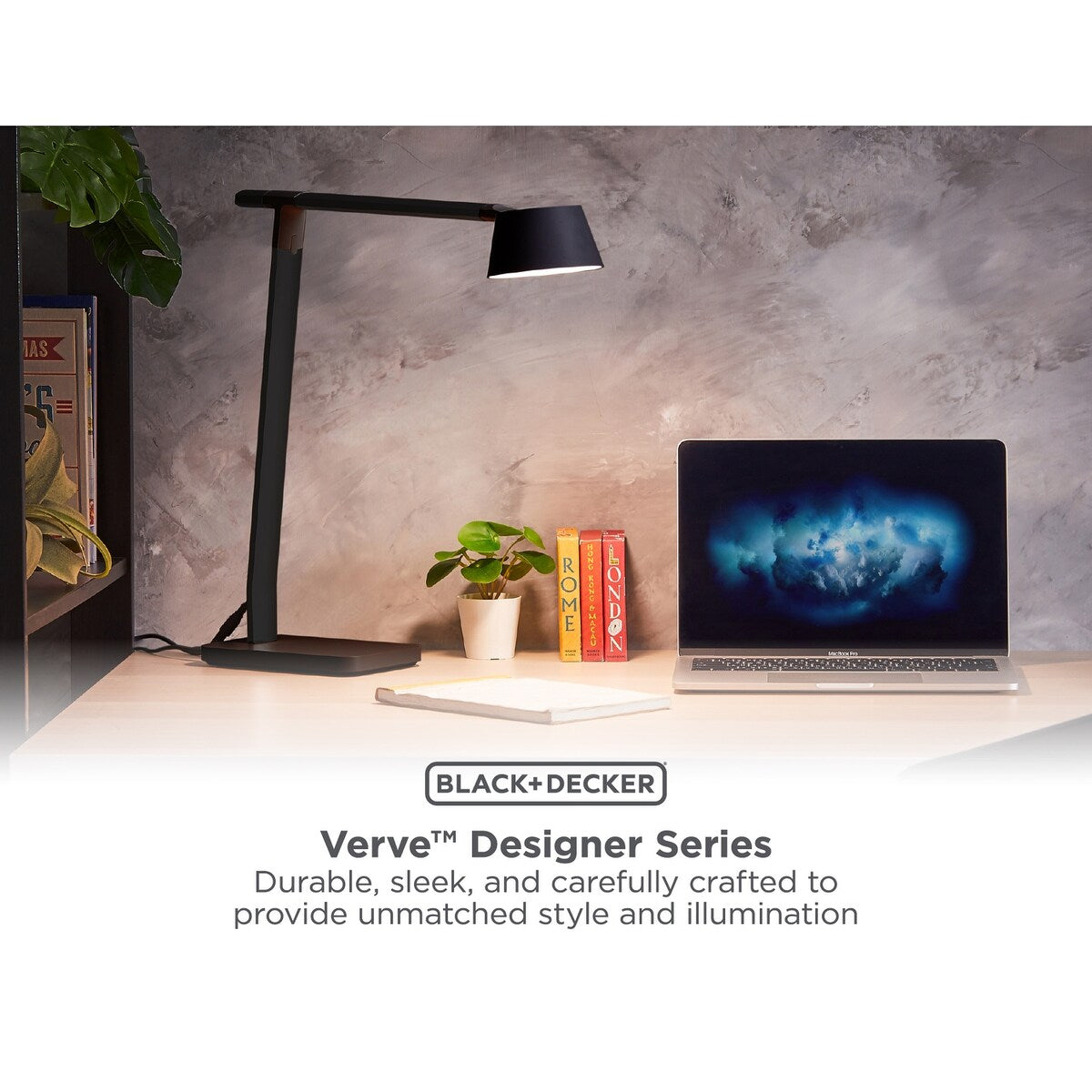 BLACK+DECKER Desk Lamp with USB Charging Port, Automatic Circadian Lighting + 16M RGB Colors, High Quality LED's