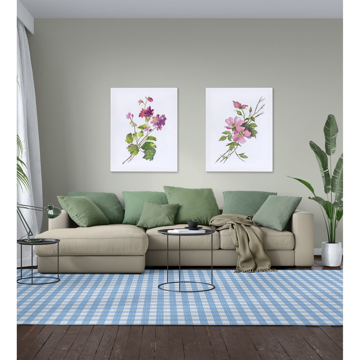 BLUE GINGHAM DREAM Area Rug by Kavka Designs