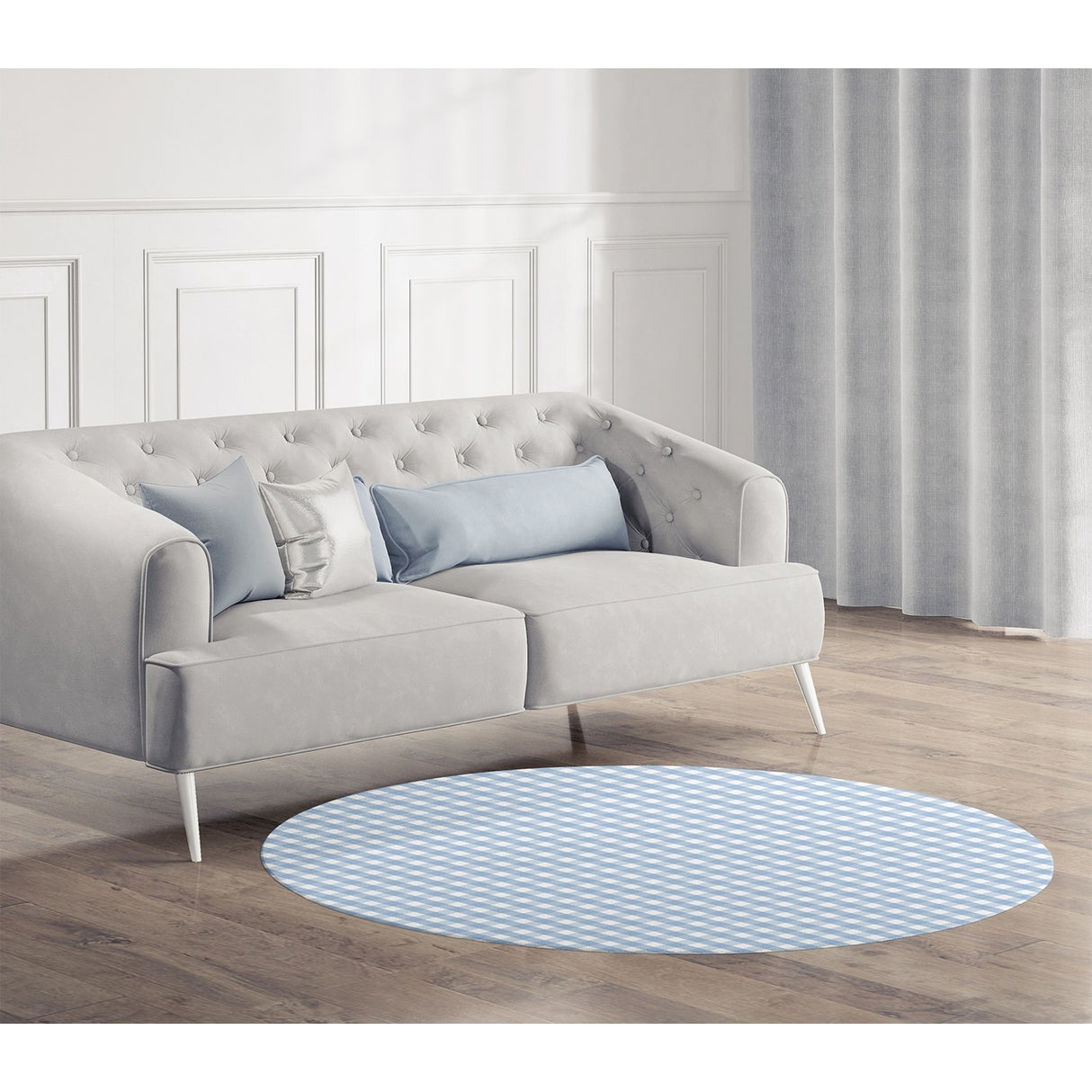 BLUE GINGHAM DREAM Area Rug by Kavka Designs