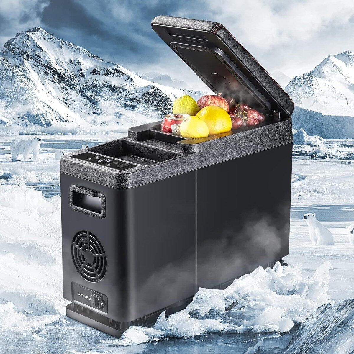 BODEGA 12 Volt Refrigerator,16 Quart (15L) Car Fridge,Portable Refrigerator (5℉-68℉),12/24V DC for Outdoor,Vehicles