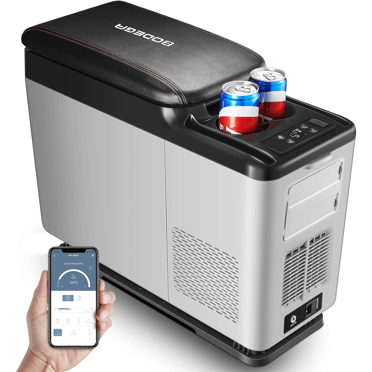 BODEGA 12 Volt Refrigerator,16 Quart (15L) Car Fridge,Portable Refrigerator (5℉-68℉),12/24V DC for Outdoor,Vehicles
