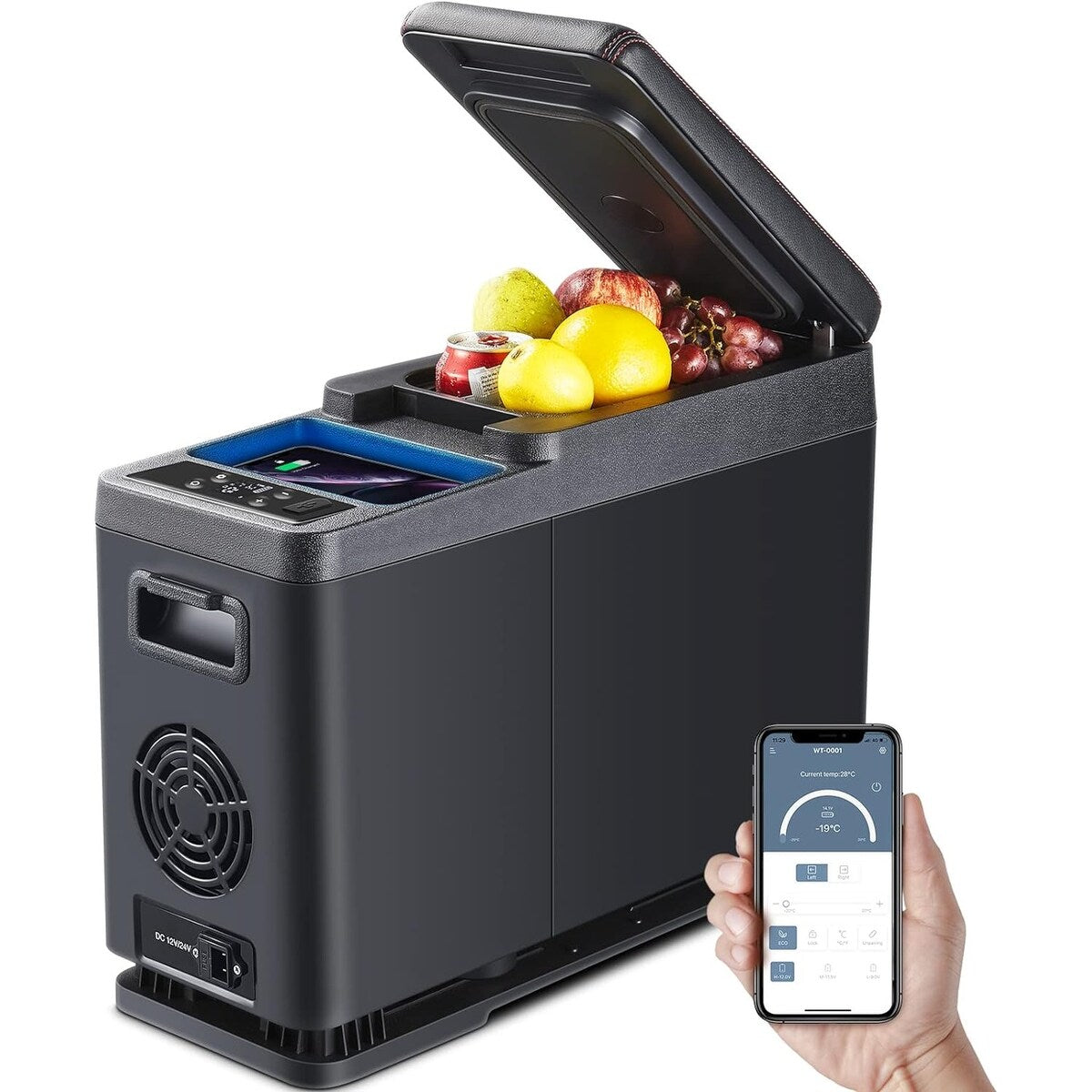 BODEGA 12 Volt Refrigerator,16 Quart (15L) Car Fridge,Portable Refrigerator (5℉-68℉),12/24V DC for Outdoor,Vehicles