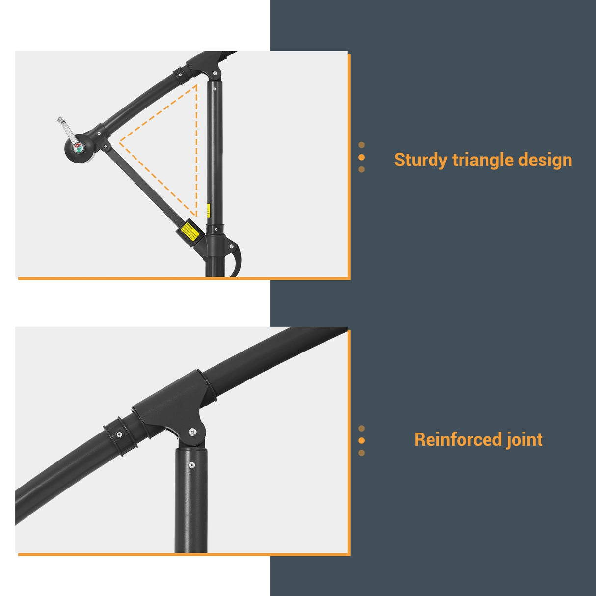 BONOSUKI 10ft Patio offset Umbrella Hanging Umbrella With LED Lights