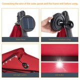 BONOSUKI 10ft Patio offset Umbrella Hanging Umbrella With LED Lights