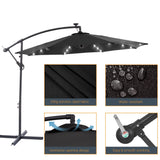 BONOSUKI 10ft Patio offset Umbrella Hanging Umbrella With LED Lights