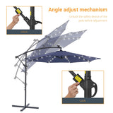 BONOSUKI 10ft Patio offset Umbrella Hanging Umbrella With LED Lights