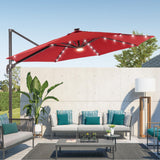 BONOSUKI 11FT LED Cantilever Patio Umbrella Angle Adjustment
