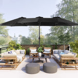 BONOSUKI 15x9ft Double-Sided Patio Umbrella Aluminum with Large Canopy