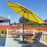 BONOSUKI 9ft Patio Umbrella,Outside Deck Table Umbrella,w/Tilt Crank