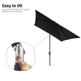 BONOSUKI Aluminum Patio 10x6.5ft Market Umbrellas Table Umbrella
