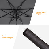 BONOSUKI LED Patio 9Ft Market Umbrella,Outside Deck Table Umbrella