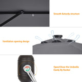 BONOSUKI LED Patio 9Ft Market Umbrella,Outside Deck Table Umbrella