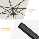 BONOSUKI LED Patio 9Ft Market Umbrella,Outside Deck Table Umbrella